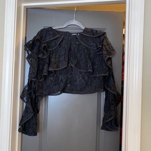 Lace Long Sleeve Crop Top